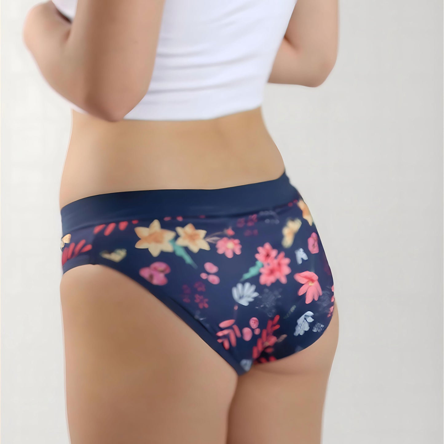 Cotton Period Underwear Blue Flower