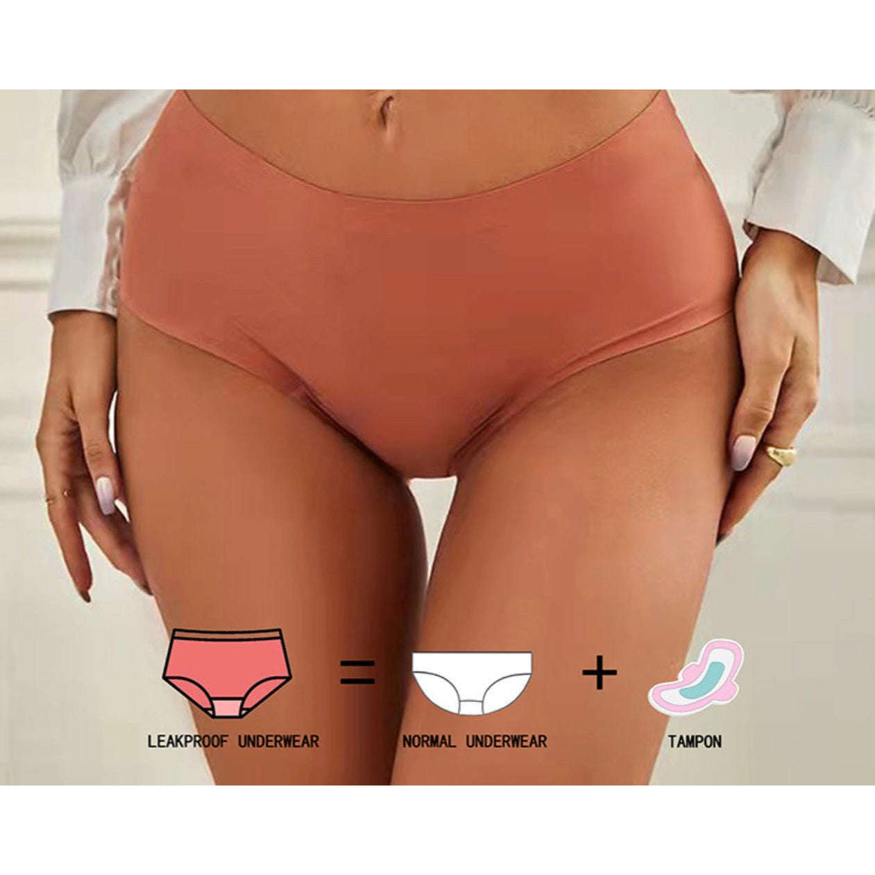 3 X Pack of High Waist Seamless Period Briefs
