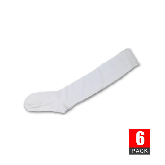 6 Pairs Girls White School Knee High Socks