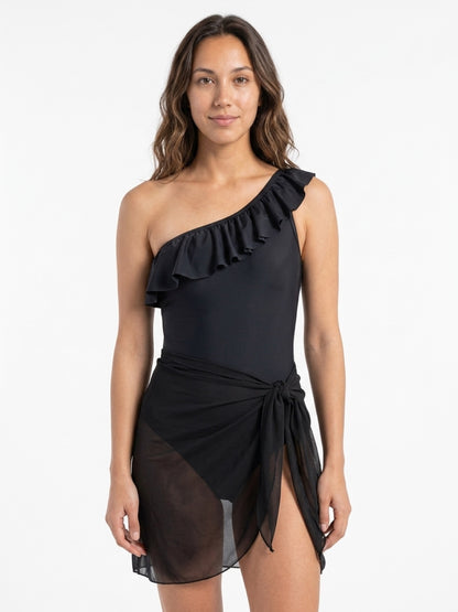 One Shoulder Frill Period Swimsuit