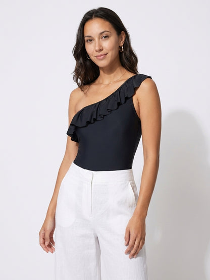 One Shoulder Frill Period Swimsuit