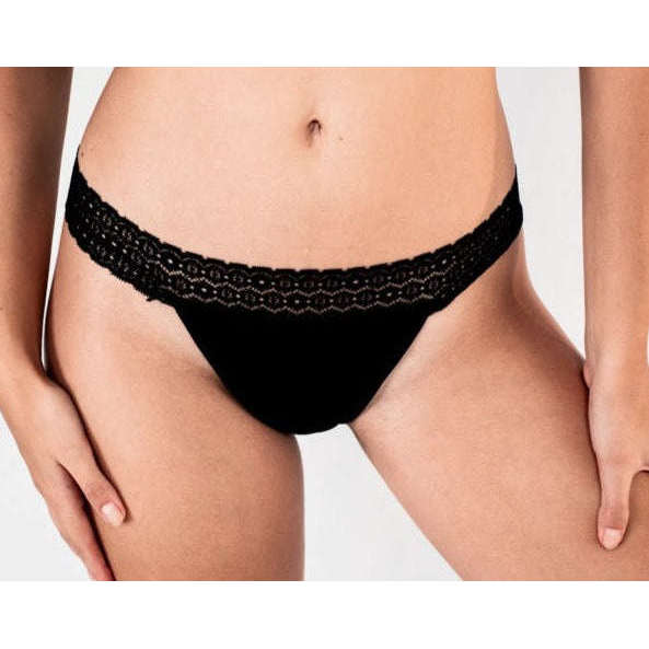 Black Cotton Period G String in moderate absorbency – MyNickerBot
